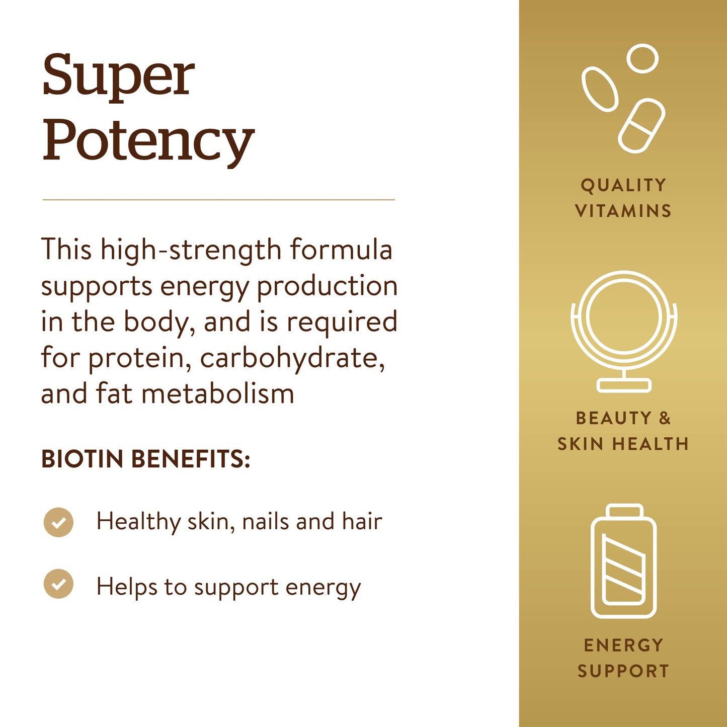 Solgar Biotin 5000 mcg, 100 Veg Caps - Promote Healthy Skin, Nails & Hair