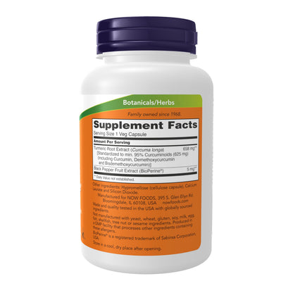Now Supplements, Turmeric Curcumin with BioPerine, 90 Veg Caps