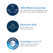 CeraVe Hydrating Mineral Sunscreen SPF 30 with Hyaluronic Acid, 5oz