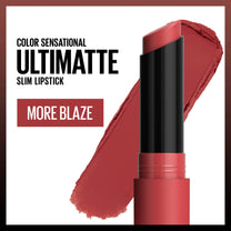 Maybelline Color Sensational Ultimatte Matte Lipstick, Non-Drying, Intense Color Pigment, More Blaze, Terracotta Rose, 1 Count