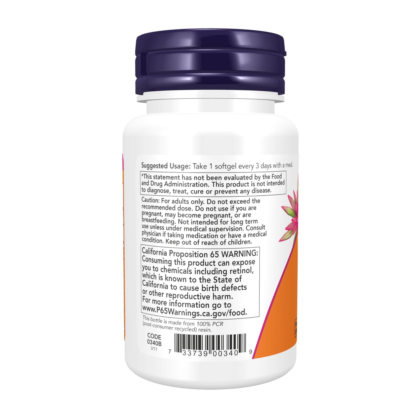 NOW Supplements, Vitamin A (Fish Liver Oil) 25,000 IU, Essential Nutrition, 100 Softgels