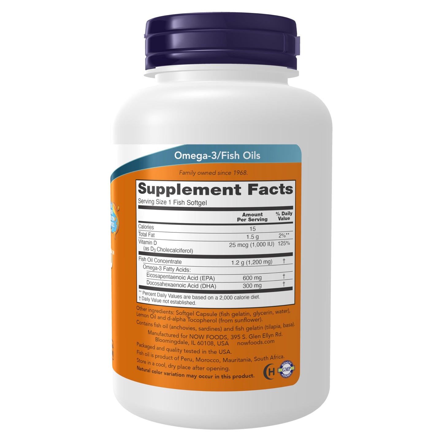 NOW Supplements, Ultra Omega 3-D™, Omega-3 Fish Oil + Vitamin D-3, Cardiovascular Support*, 90 Softgels