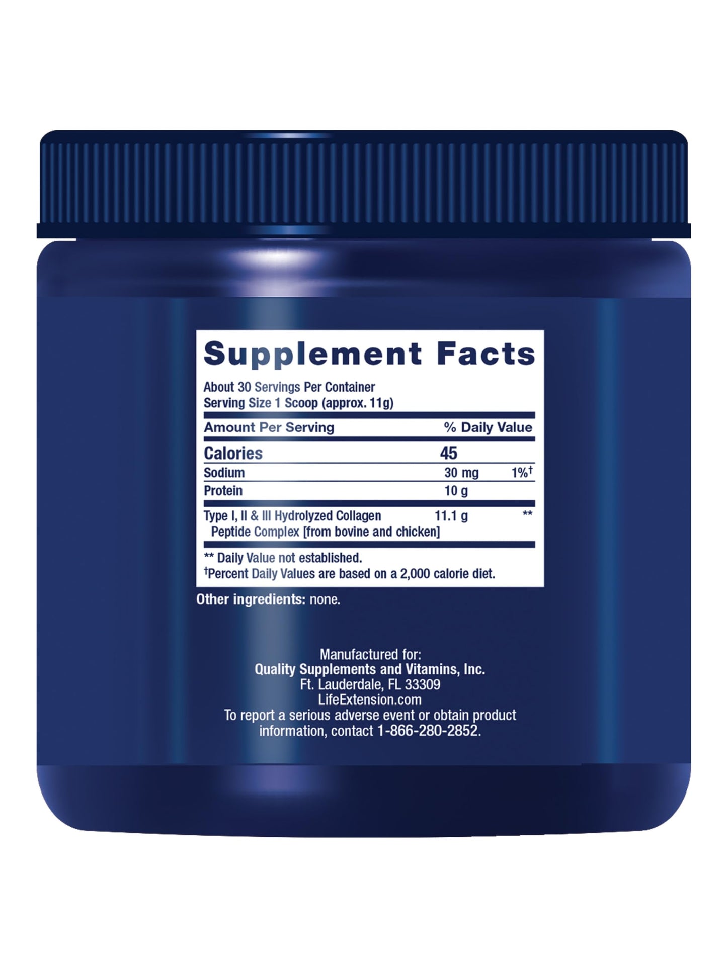 Life Extension Collagen Peptides for Skin & Joints, Collagen Types I, II & III in an Easy-Mix Powder, Gluten Free, Non-GMO, net Weight 343 Grams