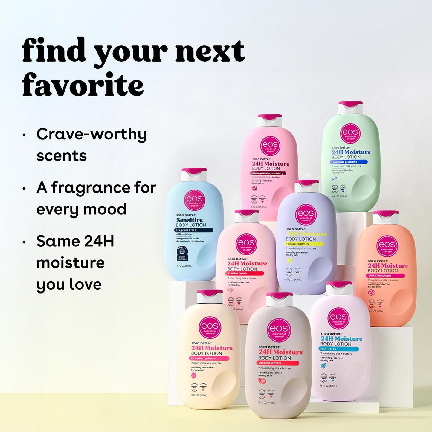 eos Shea Better Sensitive Skin Body Lotion- Fragrance Free, 48HR Moisture, 16 fl oz