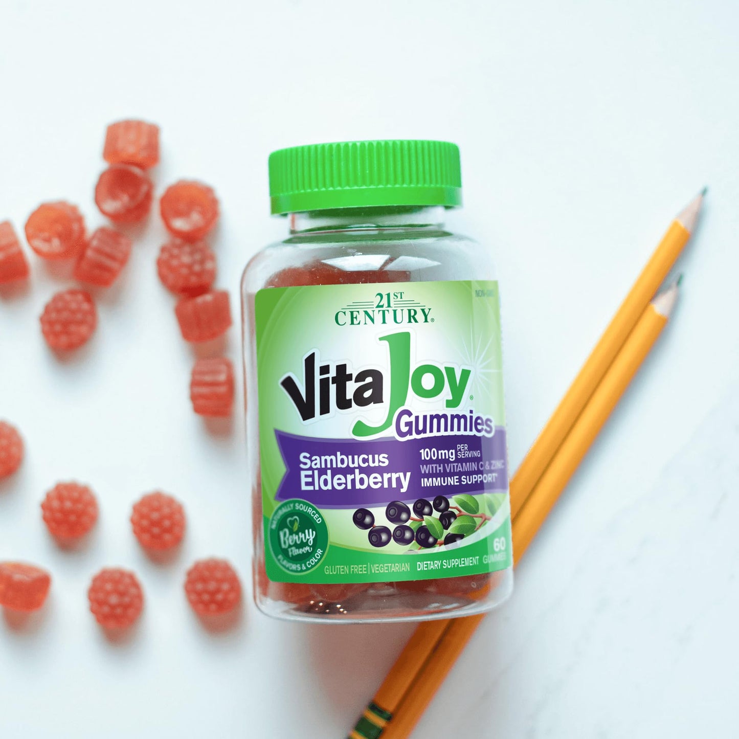 21st Century VitaJoy Sambucus Elderberry Gummies, Immune Support, 60ct