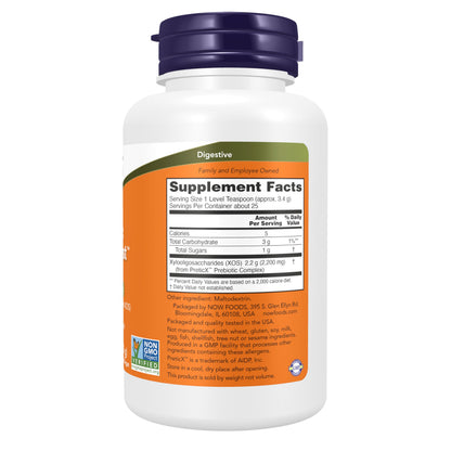 NOW Foods Supplements, Prebiotic Bifido Boost with PreticX™ Xylooligosaccharide (XOS) Prebiotic, Powder, 3-Ounce