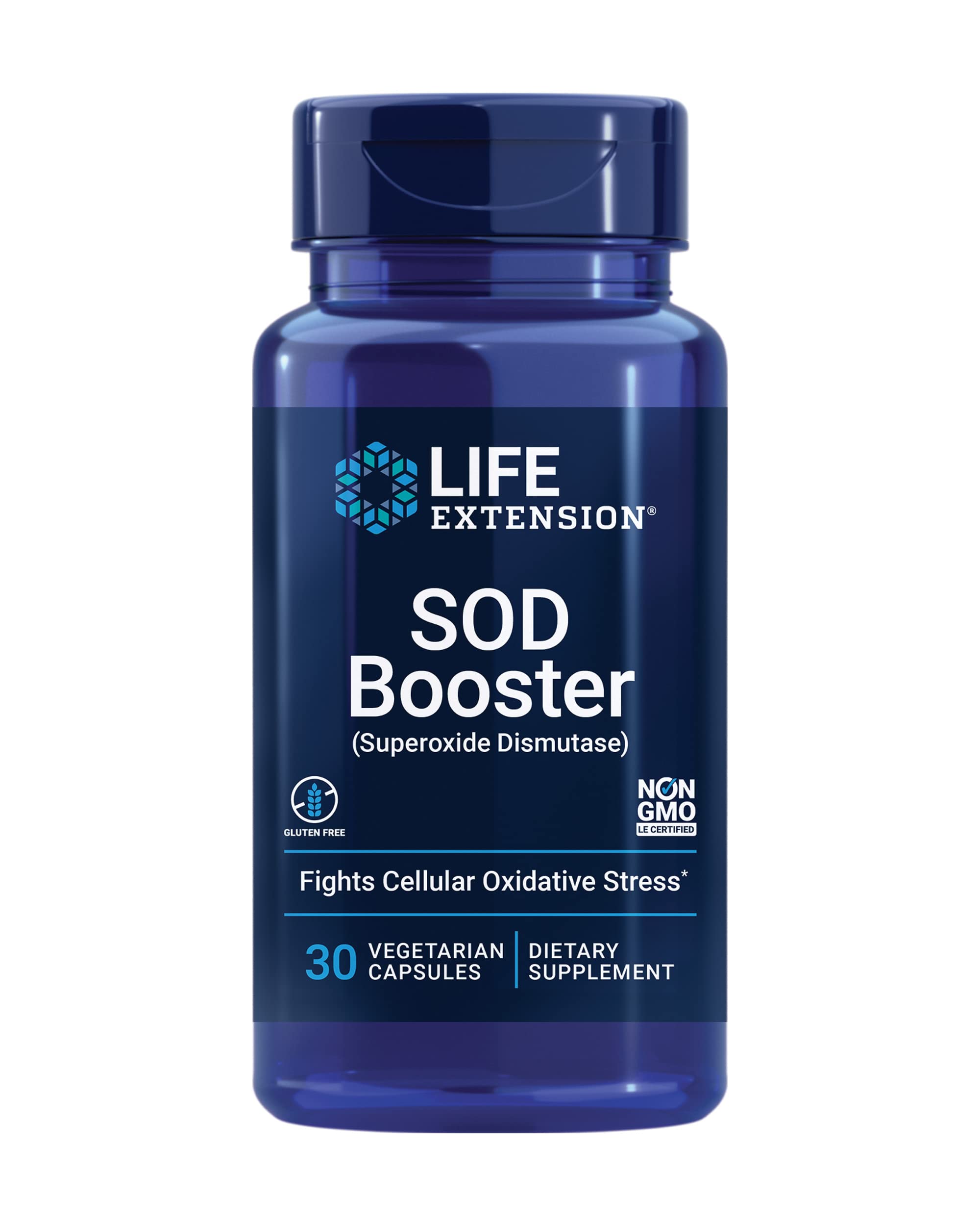 Life Extension SOD Booster, Promotes SOD (Superoxide dismutase) Production for Liver Health & Detox, Helps Protect Cells from Cellular Stress, Gluten-Free, Non-GMO, Vegetarian, 30 Capsules