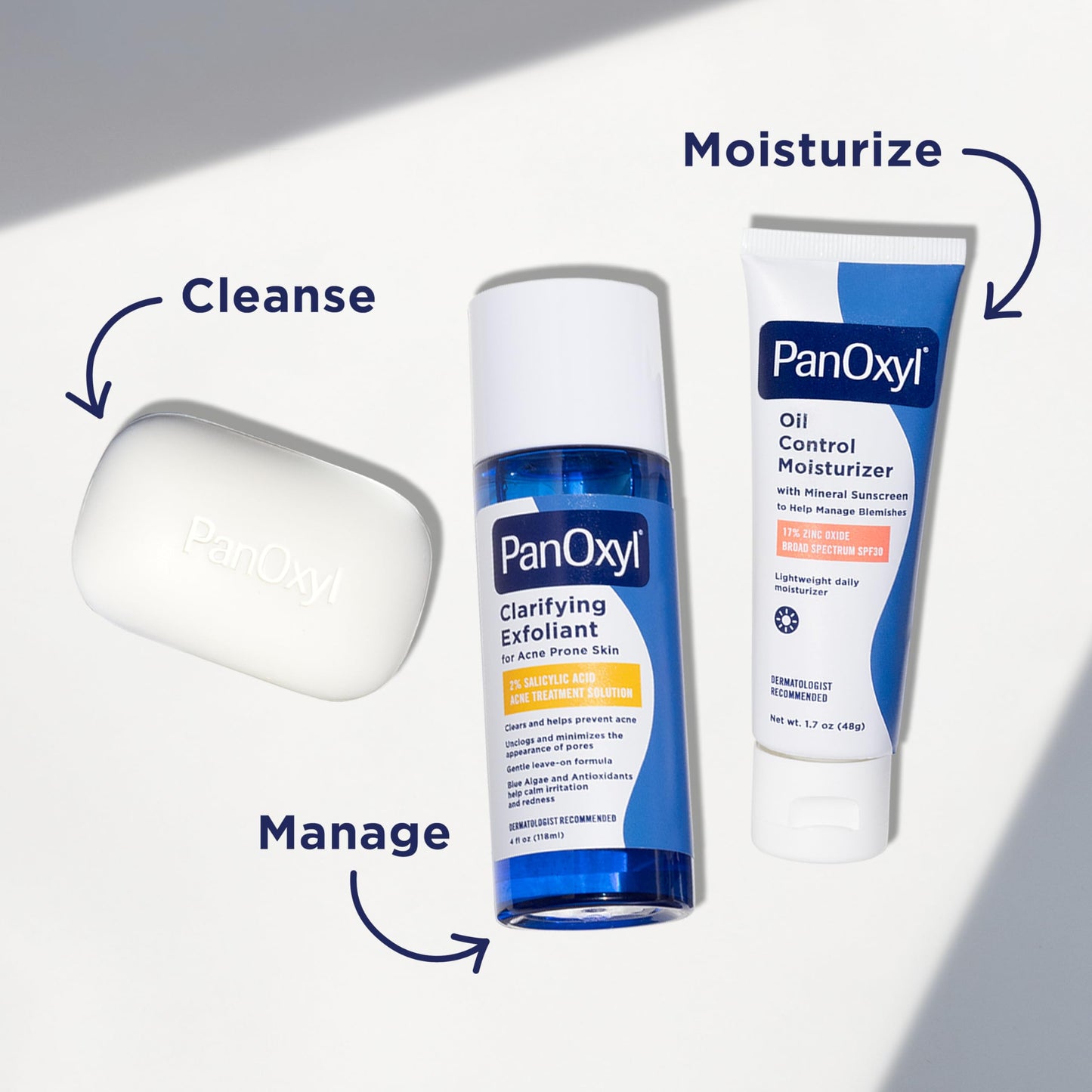 PanOxyl Clarifying Exfoliant with 2% Salicylic Acid, BHA Liquid Exfoliant for Face, Unclogs, Minimizes Appearance of Pores, Blue Algae and Antioxidants Help Calm Redness, For Acne Prone Skin, 4 fl oz