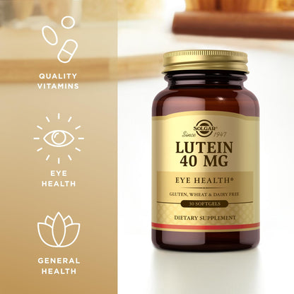 Solgar Lutein 40 mg, 30 Softgels (Pack of 3) - Supports Eye Health - Helps Filter Out Blue Light - Contains FloraGLO Lutein - Gluten Free, Dairy Free - 90 Total Servings