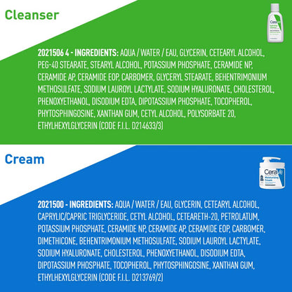 CeraVe Moisturizing Cream & Hydrating Facial Cleanser Set for Dry Skin