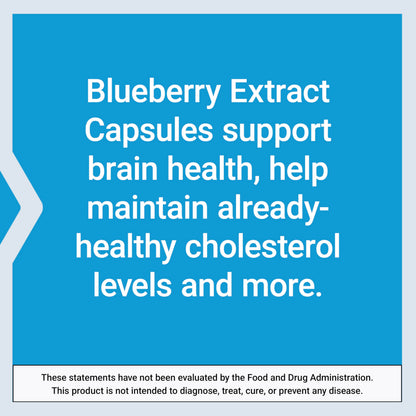 Life Extension Blueberry Extract Capsules, supports cognitive & memory health, helps maintain already-healthy cholesterol levels, fights oxidative stress, gluten-free, non-GMO, vegetarian, 60 capsules