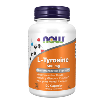 NOW L-Tyrosine 500 mg,120 Capsules