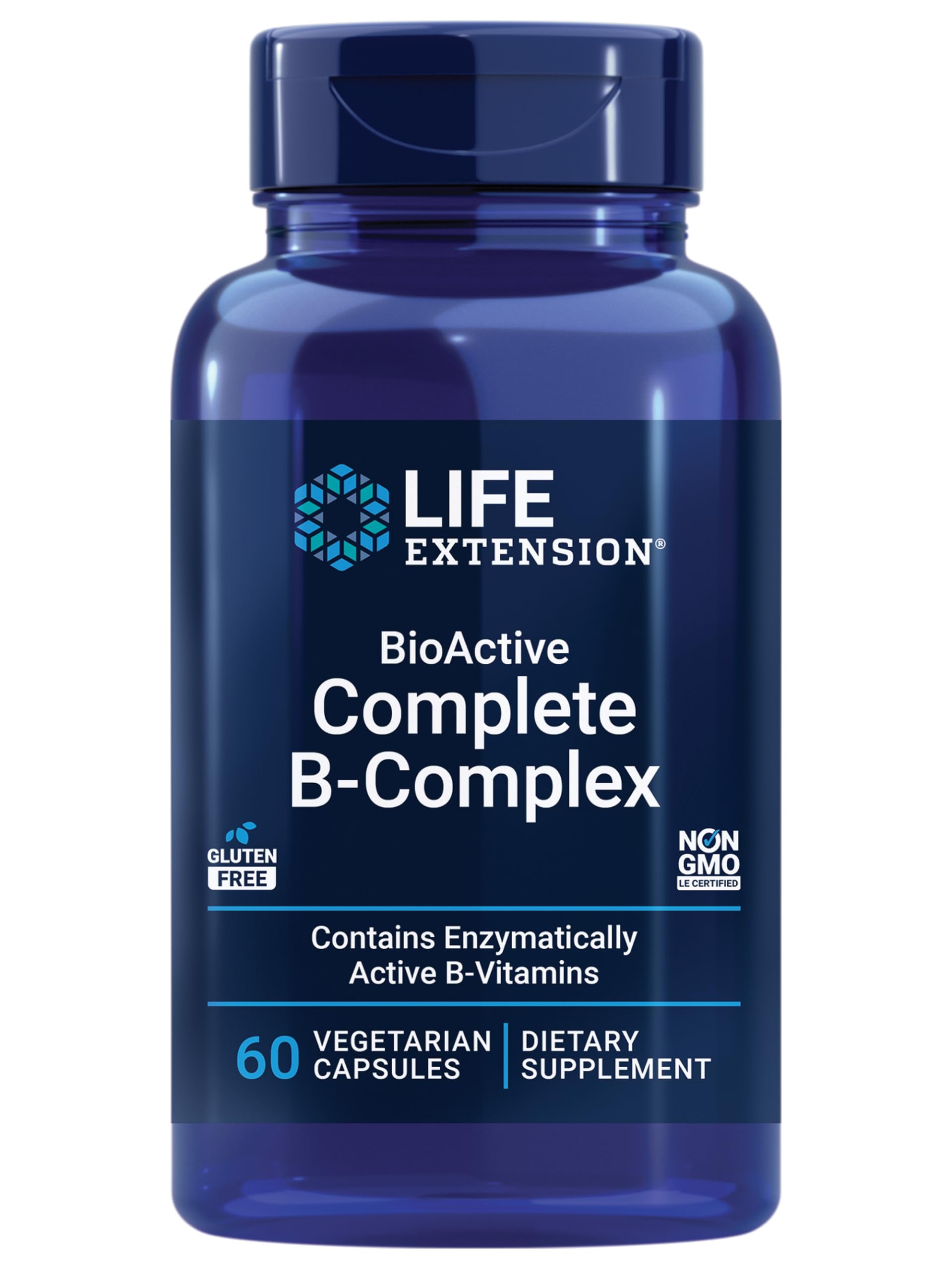 Life Extension BioActive Complete B-Complex, 60 Vegetarian Capsules