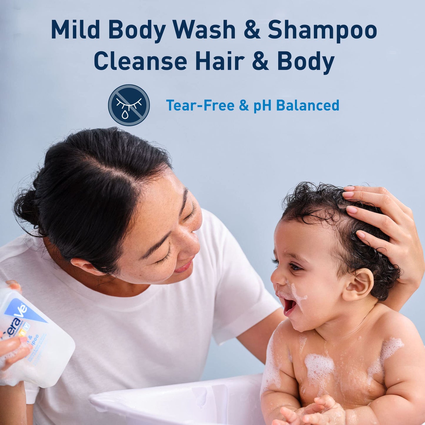 CeraVe Baby Wash & Shampoo | 2-in-1 Tear-Free Baby Wash & Sulfate Free | 8 Ounce & Diaper Rash Cream | Baby Healing Ointment for Extra Dry, 3 Ounce