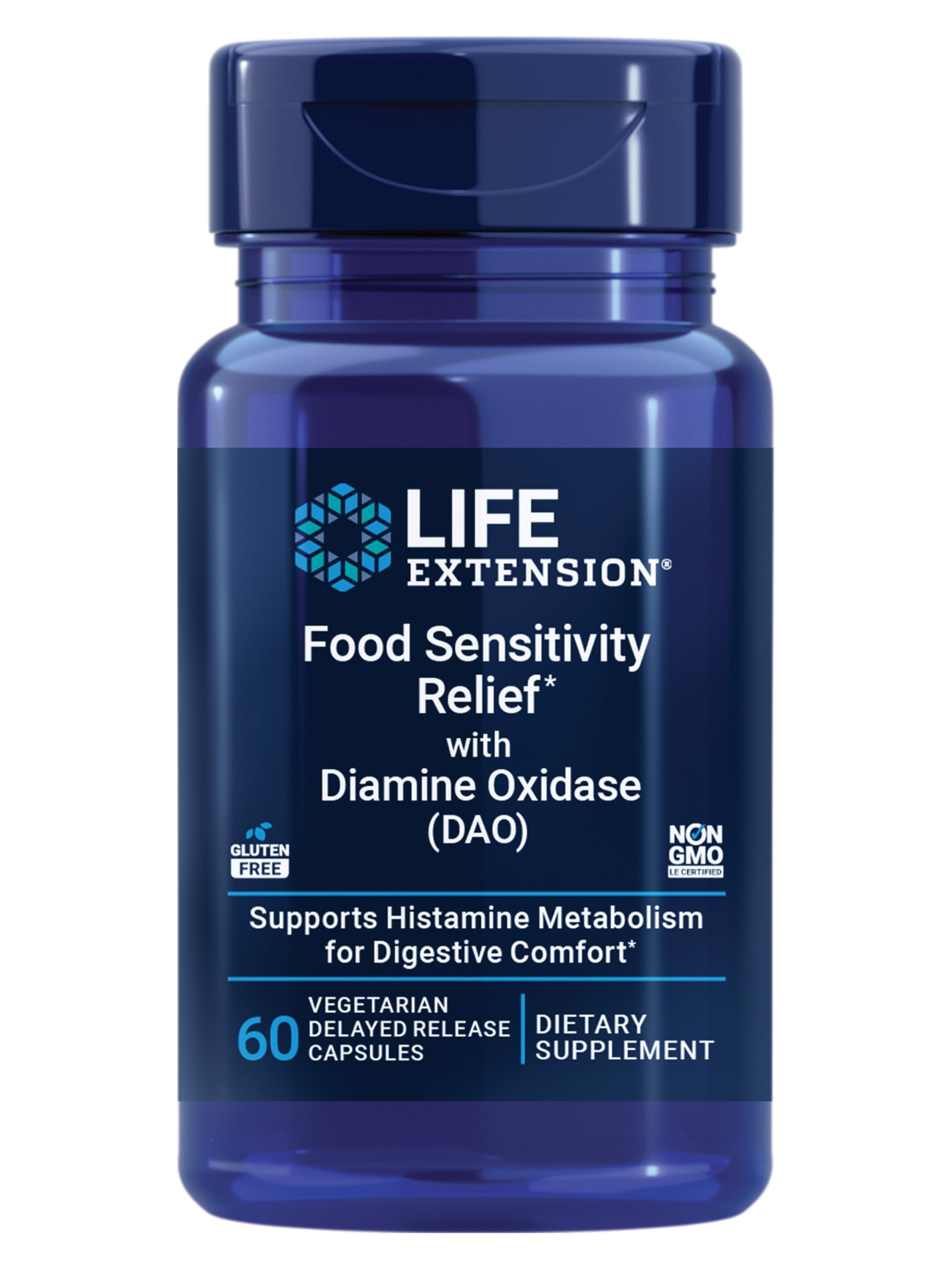 Life Extension Food Sensitivity Relief with DAO, 60 Capsules