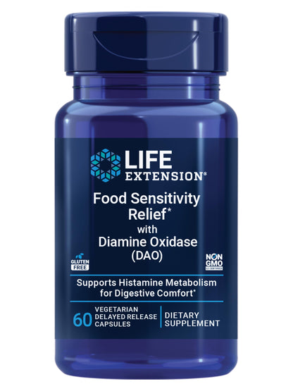 Life Extension Food Sensitivity Relief with DAO, 60 Capsules