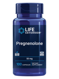Life Extension Pregnenolone, neurohormone, Promotes Memory Health and Brain Plasticity, Gluten-Free, Non-GMO, 100 Capsules