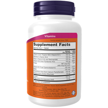 NOW Supplements, Vitamin B-100, Sustained Release, Energy Production*, Nervous System Health*, 100 Tablets (Pack of 2)