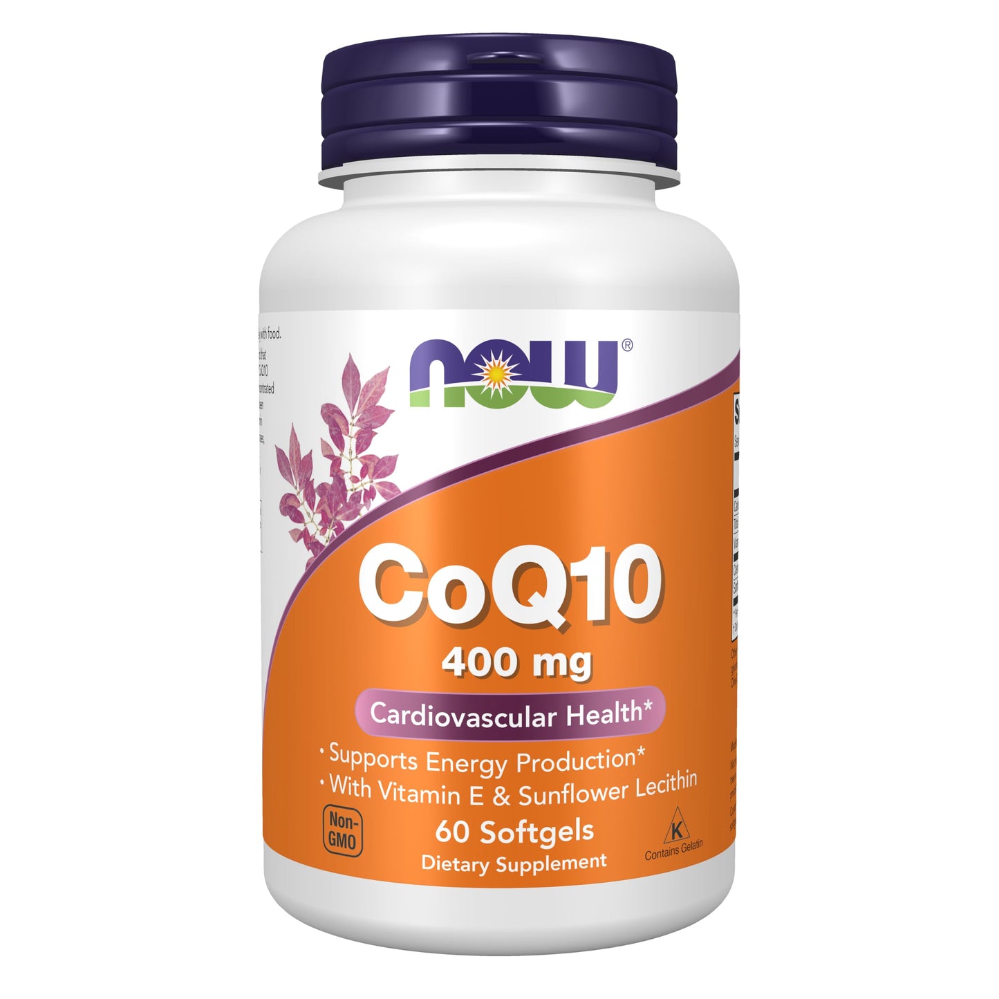 NOW Foods Supplements, CoQ10 400 mg, Pharmaceutical Grade, All-Trans Form produced by Fermentation, 60 Softgels
