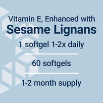 Life Extension Gamma E Mixed Tocopherols, Healthy Aging, Vitamin E Supplement, Enhanced with Sesame lignans, Gluten-Free, Non-GMO, 60 softgels