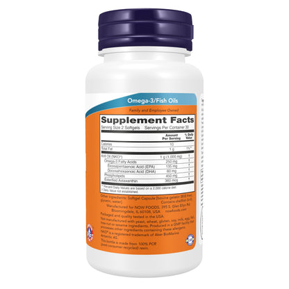 NOW Foods Supplements, Neptune Krill Oil 500 mg, Phospholipid-Bound Omega-3, Cardiovascular Support*, 60 Softgels