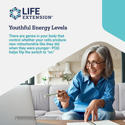 Life Extension PQQ, pyrroloquinoline Quinone, 20 mg, Promotes The Growth of New Mitochondria, Gluten-Free, Non-GMO, Vegetarian, 1 Daily, 30 Capsules (Pack of 2)