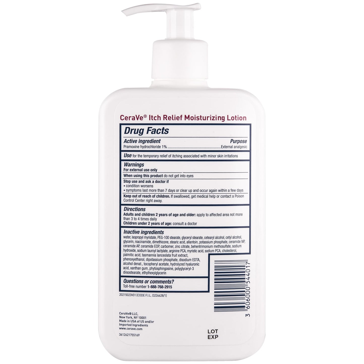 CeraVe Anti Itch Lotion, Hyaluronic Acid Body Moisturizer for Dry Skin,16oz