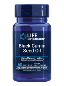 Life Extension Black Cumin Seed Oil, Black Cumin, Immune Health Support, Whole-Body Health, Healthy Aging, Gluten Free, Non-GMO, 60 softgels