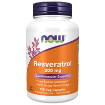 NOW Supplements, Natural Resveratrol 200 mg with Red Wine Extract, 120 Veg Capsules
