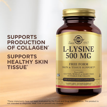 Solgar - L-Lysine 500 mg Vegetable Capsules Count