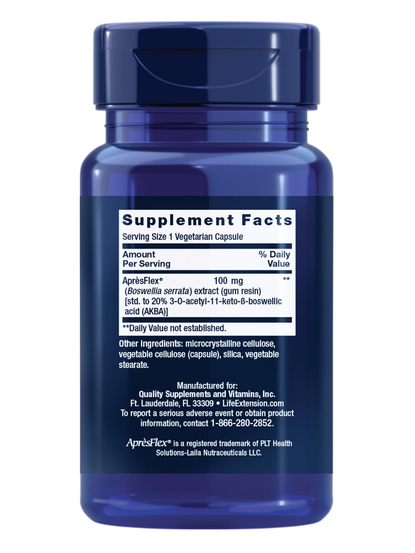 Life Extension Boswellia, standardized Boswellia serrata Extract, Promotes Joint, Cell & arterial Health, Gluten-Free, Non-GMO, Vegetarian, 60 Capsules