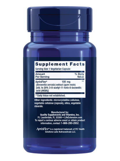 Life Extension Boswellia, standardized Boswellia serrata Extract, Promotes Joint, Cell & arterial Health, Gluten-Free, Non-GMO, Vegetarian, 60 Capsules