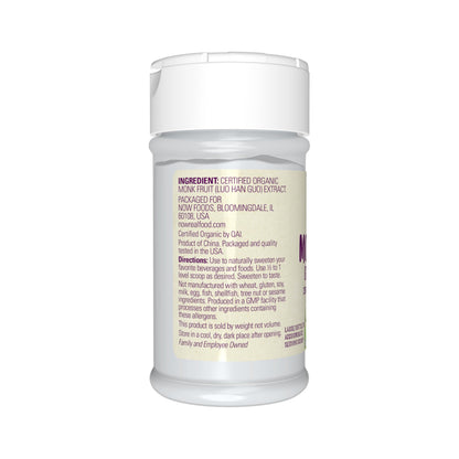 NOW Foods, Certified Organic Monk Fruit Extract Powder, w/ Scoop, 0.7 oz