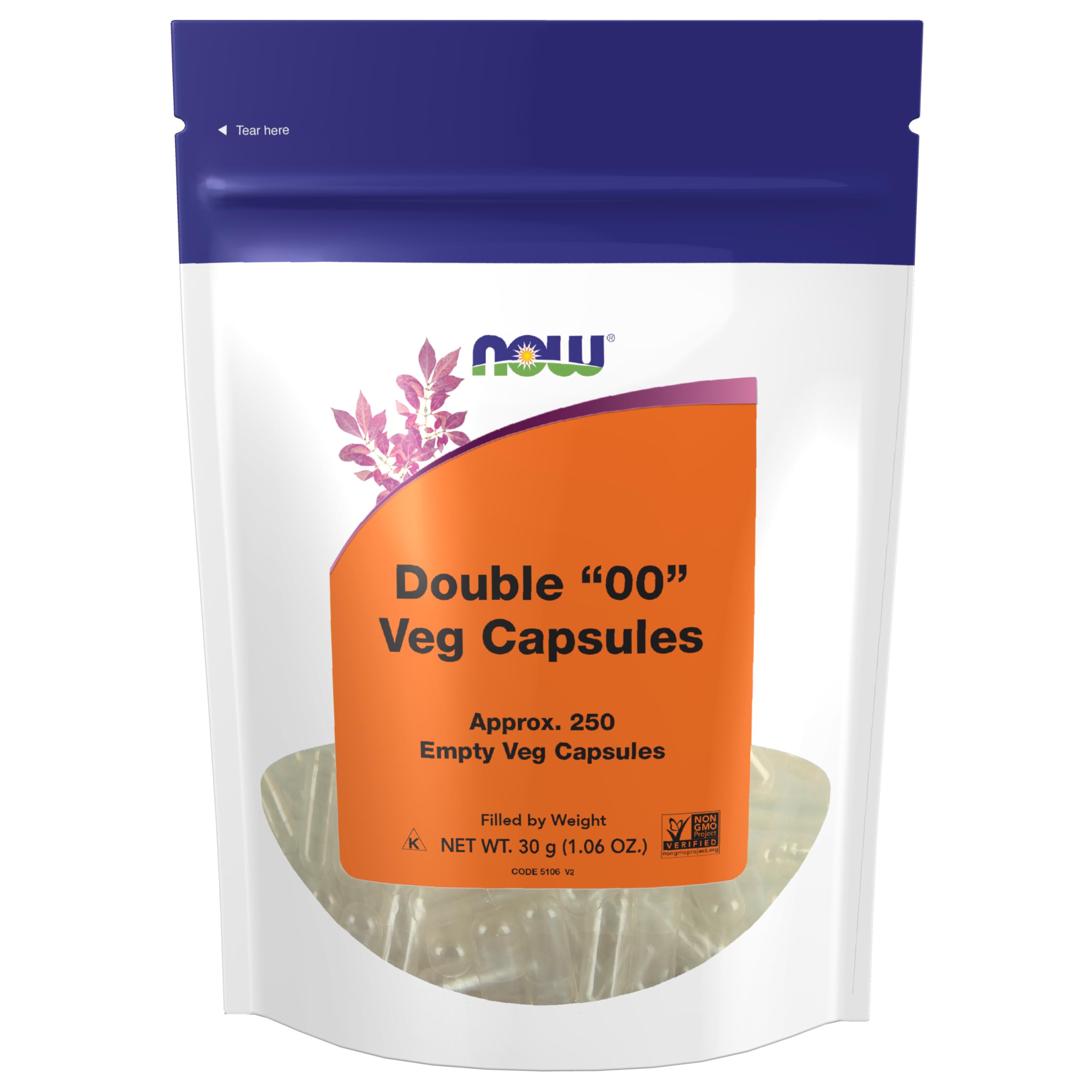 NOW Foods Supplements, Empty Vegetarian Capsules, Double 