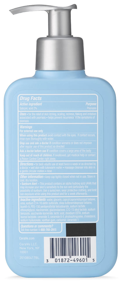 CeraVe Psoriasis Cleanser with Salicylic Acid and Lactic Acid, 8oz