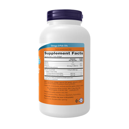 NOW Foods Supplements, Ultra Omega 3-D™, Omega-3 Fish Oil + Vitamin D-3, Cardiovascular Support*, 180 Softgels