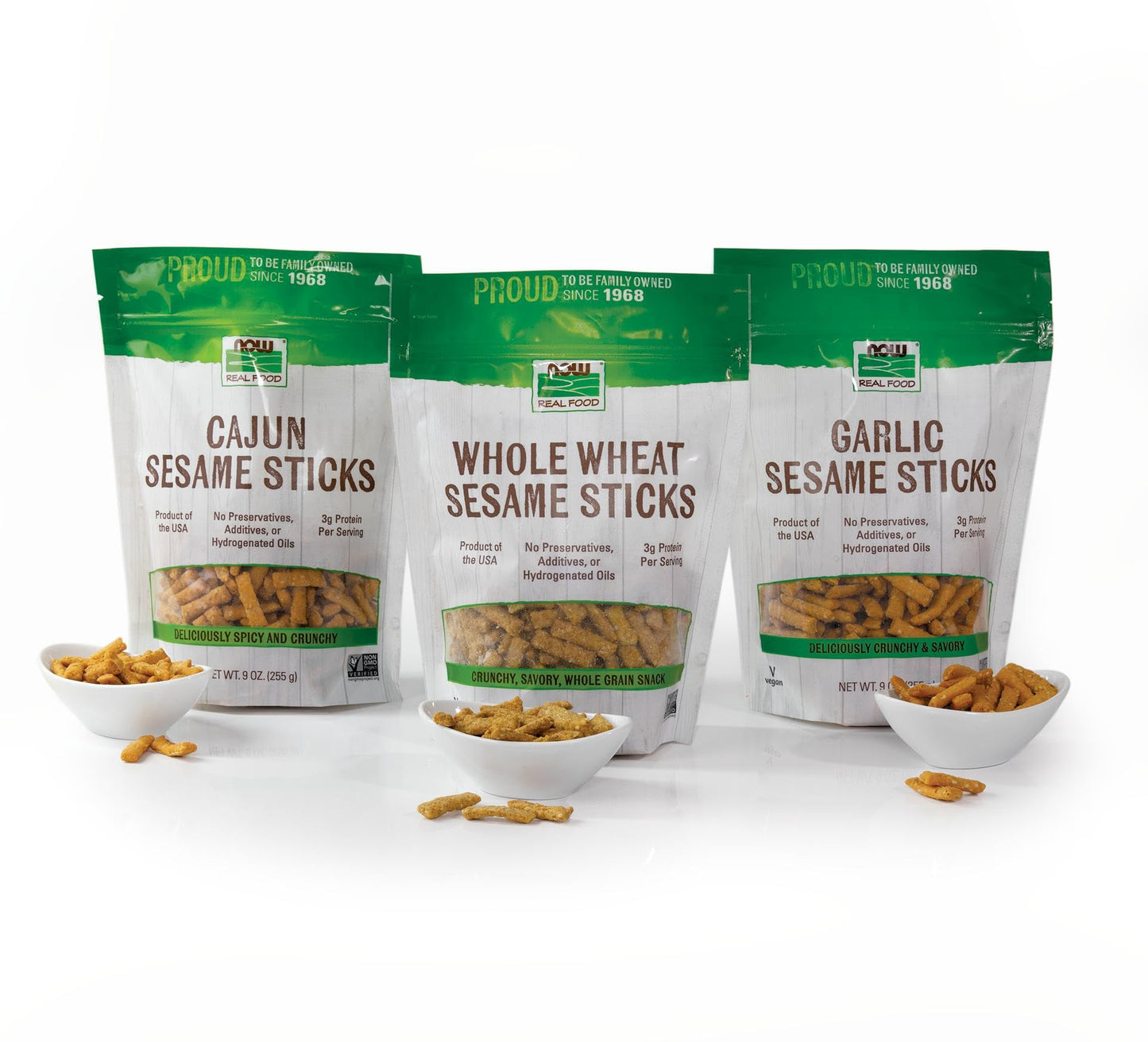 NOW Foods, Garlic Sesame Sticks, Product of the USA, Certified Non-GMO, 9-Ounce (Packaging May Vary)