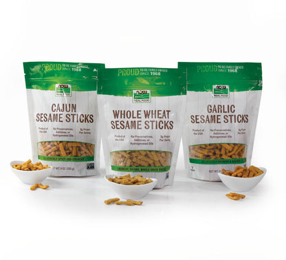 NOW Foods, Garlic Sesame Sticks, Product of the USA, Certified Non-GMO, 9-Ounce (Packaging May Vary)