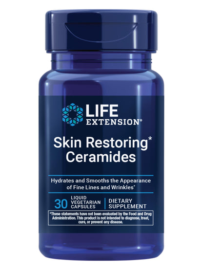 Life Extension Skin Restoring Ceramides for Wrinkles, 30 Liquid Capsules