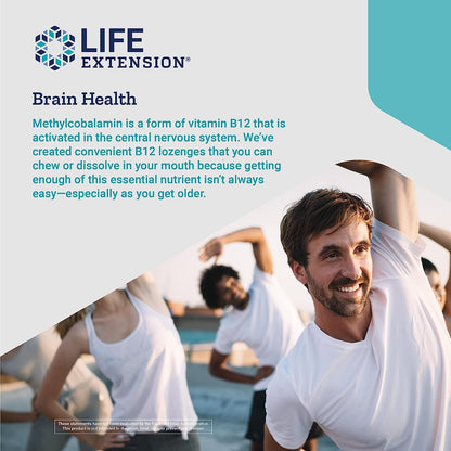 Life Extension Vitamin B12 Methylcobalamin 500mcg -Vitamin B12 Supplement for General Energy and Brain Health -Sugar Free Vegetarian Lozenges Dissolve in Your Mouth - Once Daily -100 Count (Pack of 2)