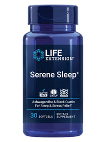 Life Extension Serene Sleep – Ashwagandha, Black Cumin – Sleep Supplement, Calm, Relaxation, Sleep Support Without Melatonin – Once-Daily, Gluten-Free, Non-GMO – 30 Softgels