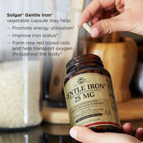 Solgar Gentle Iron 25mg, 90 Vegetable Capsules - Gentle on Stomach