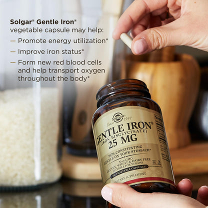 Solgar Gentle Iron 25mg, 90 Vegetable Capsules - Gentle on Stomach