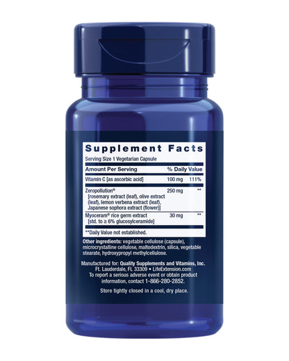 Life Extension Daily Skin Defense, Vitamin C, ceramides, Rosemary, Lemon Verbena, Helps Fight oxidative Stress & The Appearance of Wrinkles, Gluten-Free, Once-Daily, Non-GMO, Vegetarian, 30 Capsules