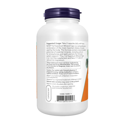 NOW Supplements, Full Spectrum Mineral Caps, Multi Mineral Formula, 240 Veg Capsules
