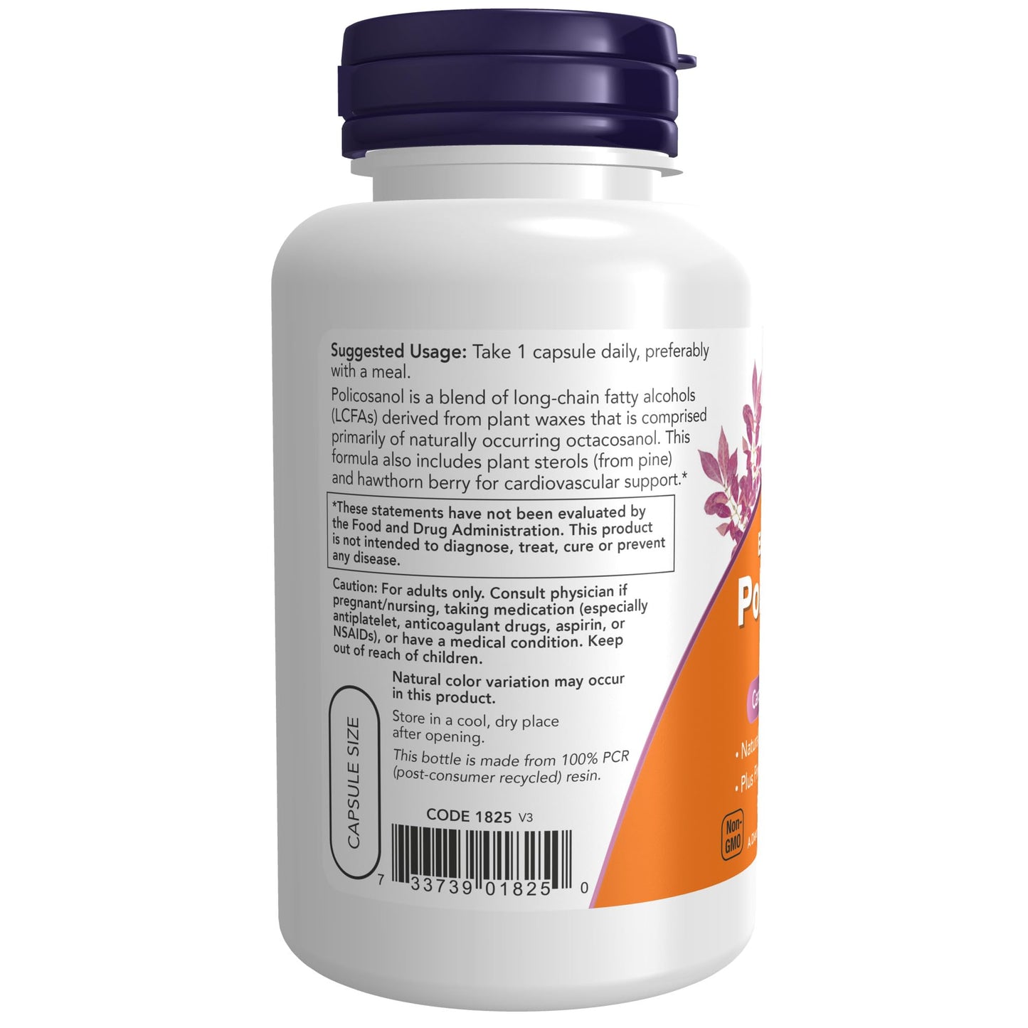 NOW Foods Supplements, Policosanol 40mg with Pine Plant Sterols and Hawthorn, Extra Strength, 90 Veg Capsules