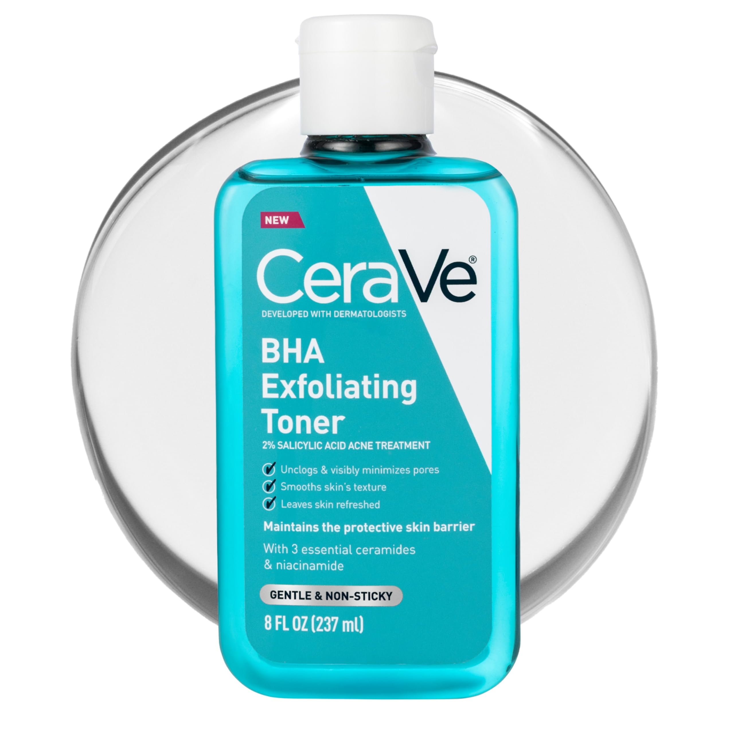 CeraVe BHA Exfoliating Facial Toner with Salicylic Acid & Niacinamide, 8oz