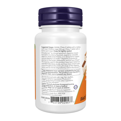 NOW Foods Supplements, ChewyZymes, Broad Spectrum Chewable Enzymes, Berry Flavor, 90 Chewables