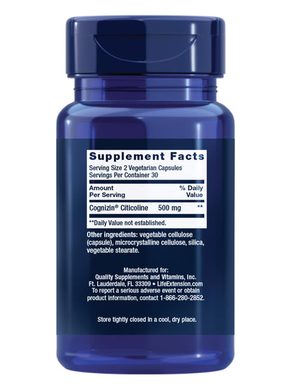Life Extension Citicoline (CDP-Choline), 60 Capsules