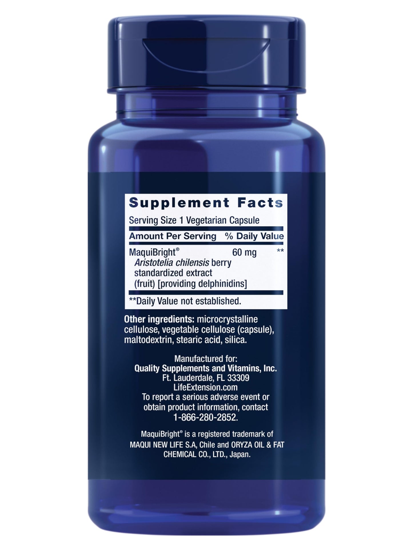 Life Extension Tear Support with MaquiBright®, 60 mg, maqui berry extract for dry eyes, supports eye health, encourages tear production, gluten-free, non-GMO, 1 daily, vegetarian, 30 Count (Pack of 1)
